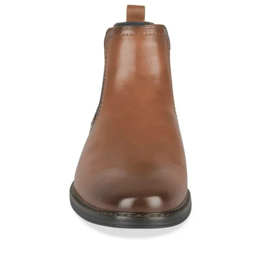 Bottines Chelsea MARRON Homme Motif Uni A Enfiler