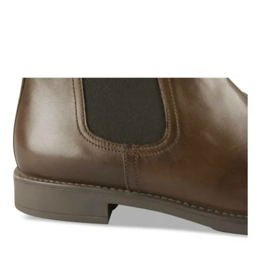 Bottines Chelsea MARRON Homme CUIR Motif Uni A Enfiler