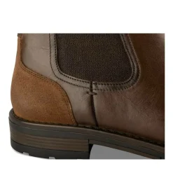 Bottines Chelsea MARRON Homme CUIR Motif Uni Elastique