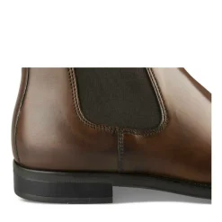 Bottines Chelsea MARRON Homme CUIR Motif Uni A Enfiler