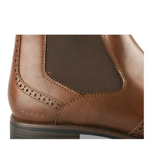 Bottines Chelsea MARRON Homme Motif Uni A Enfiler