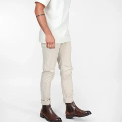 Bottines Chelsea MARRON Homme CUIR Motif Uni Elastique