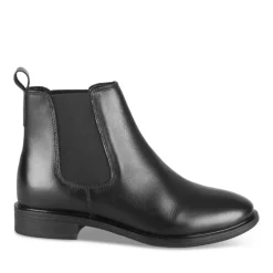 Bottines Chelsea NOIR Femme CUIR Motif Uni Elastique