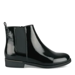 Bottines Chelsea NOIR Femme Motif Vernis Fermeture éclair