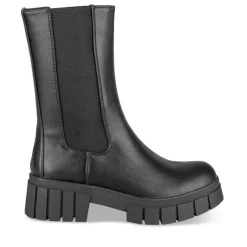 Bottines Chelsea NOIR Femme Motif Uni A Enfiler