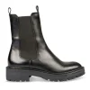 Bottines Chelsea NOIR Femme CUIR Motif Uni A Enfiler