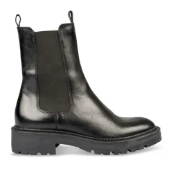 Bottines Chelsea NOIR Femme CUIR Motif Uni A Enfiler