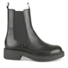 Bottines Chelsea NOIR Femme CUIR Motif Uni Elastique