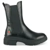 Bottines Chelsea NOIR Femme Motif Uni Elastique