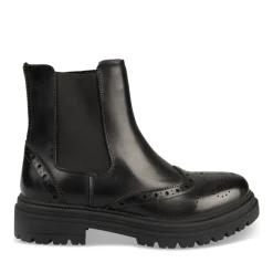 Bottines Chelsea NOIR Femme Motif Uni A Enfiler