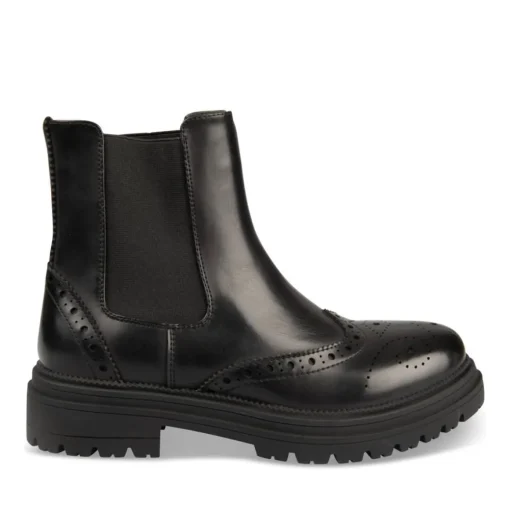 Bottines Chelsea NOIR Femme Motif Uni A Enfiler