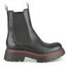 Bottines Chelsea NOIR Femme CUIR Motif Uni Elastique