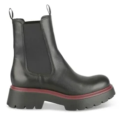 Bottines Chelsea NOIR Femme CUIR Motif Uni Elastique