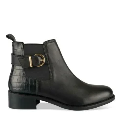 Bottines Chelsea NOIR Femme CUIR Boucle