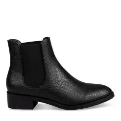Bottines Chelsea NOIR Femme Motif Animal A Enfiler