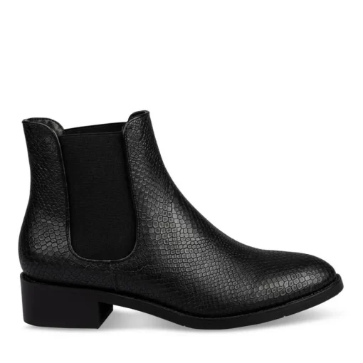Bottines Chelsea NOIR Femme Motif Animal A Enfiler