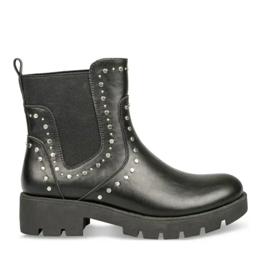 Bottines Chelsea NOIR Femme Motif Clouté A Enfiler