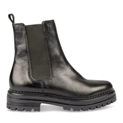 Bottines Chelsea NOIR Femme CUIR Motif Uni A Enfiler