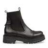 Bottines Chelsea NOIR Femme CUIR Motif Uni A Enfiler