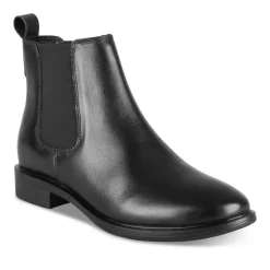 Bottines Chelsea NOIR Femme CUIR Motif Uni Elastique