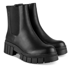 Bottines Chelsea NOIR Femme Motif Uni A Enfiler