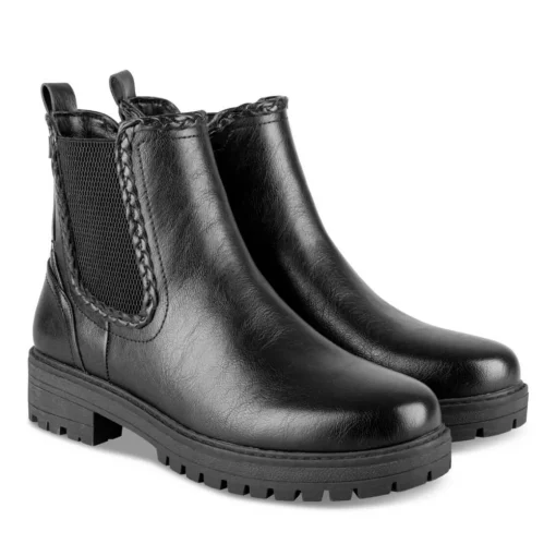 Bottines Chelsea NOIR Femme Motif Uni Fermeture éclair
