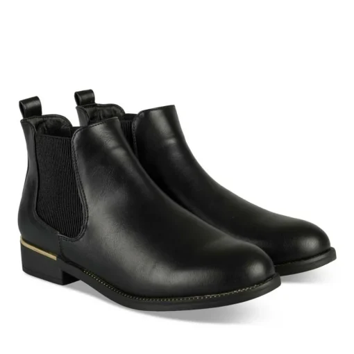 Bottines Chelsea NOIR Femme Motif Uni A Enfiler