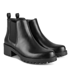 Bottines Chelsea NOIR Femme Motif Uni Elastique