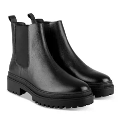 Bottines Chelsea NOIR Femme CUIR Motif Uni Elastique