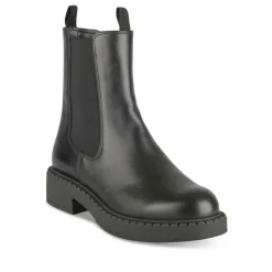 Bottines Chelsea NOIR Femme CUIR Motif Uni Elastique