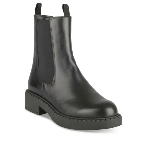 Bottines Chelsea NOIR Femme CUIR Motif Uni Elastique