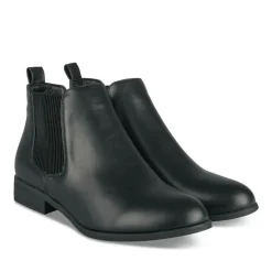 Bottines Chelsea NOIR Femme Motif Uni Elastique