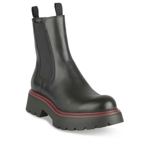 Bottines Chelsea NOIR Femme CUIR Motif Uni Elastique