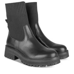 Bottines Chelsea NOIR Femme Motif Uni Elastique