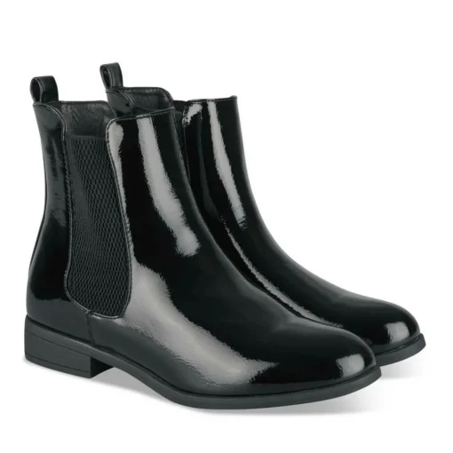 Bottines Chelsea NOIR Femme Motif Uni Elastique