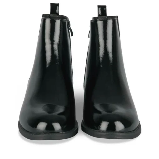Bottines Chelsea NOIR Femme Motif Vernis Fermeture éclair