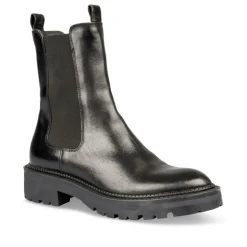 Bottines Chelsea NOIR Femme CUIR Motif Uni A Enfiler
