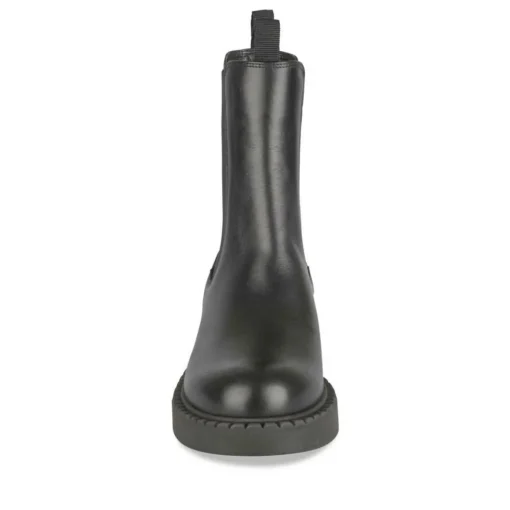 Bottines Chelsea NOIR Femme CUIR Motif Uni Elastique