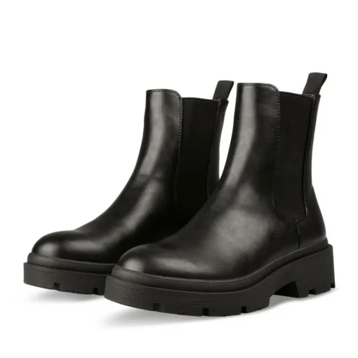 Bottines Chelsea NOIR Femme Motif Uni A Enfiler