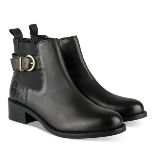Bottines Chelsea NOIR Femme CUIR Boucle