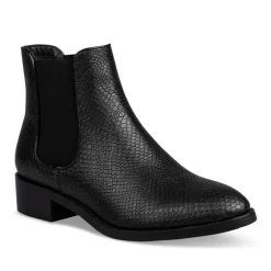 Bottines Chelsea NOIR Femme Motif Animal A Enfiler