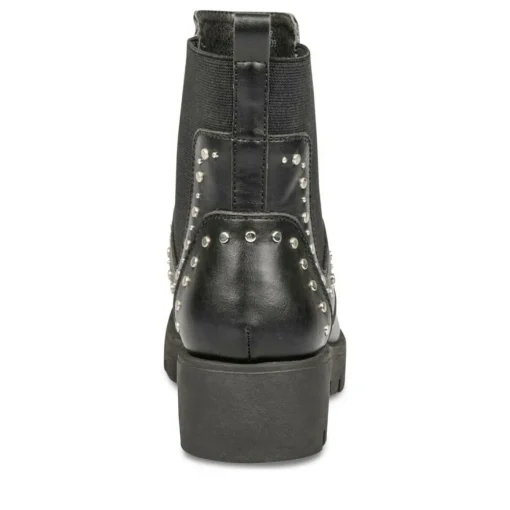 Bottines Chelsea NOIR Femme Motif Clouté A Enfiler