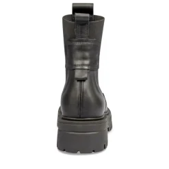 Bottines Chelsea NOIR Femme CUIR Motif Uni A Enfiler