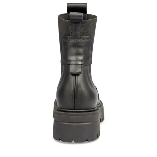 Bottines Chelsea NOIR Femme CUIR Motif Uni A Enfiler