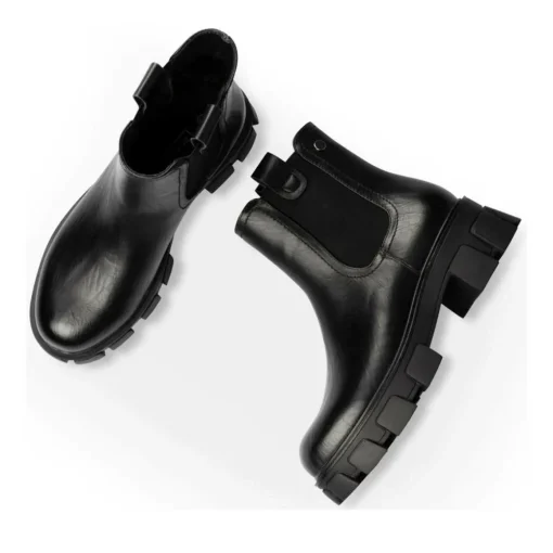 Bottines Chelsea NOIR Femme Motif Uni A Enfiler