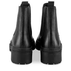 Bottines Chelsea NOIR Femme CUIR Motif Uni Elastique