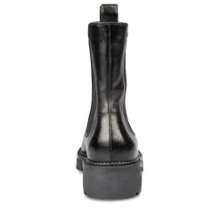 Bottines Chelsea NOIR Femme CUIR Motif Uni A Enfiler