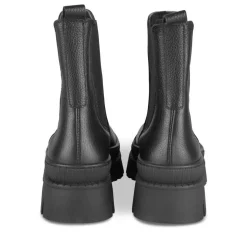 Bottines Chelsea NOIR Femme CUIR Motif Uni Elastique