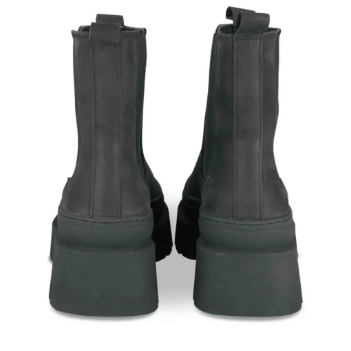 Bottines Chelsea NOIR Femme CUIR Motif Uni Elastique