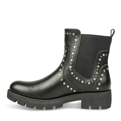 Bottines Chelsea NOIR Femme Motif Clouté A Enfiler